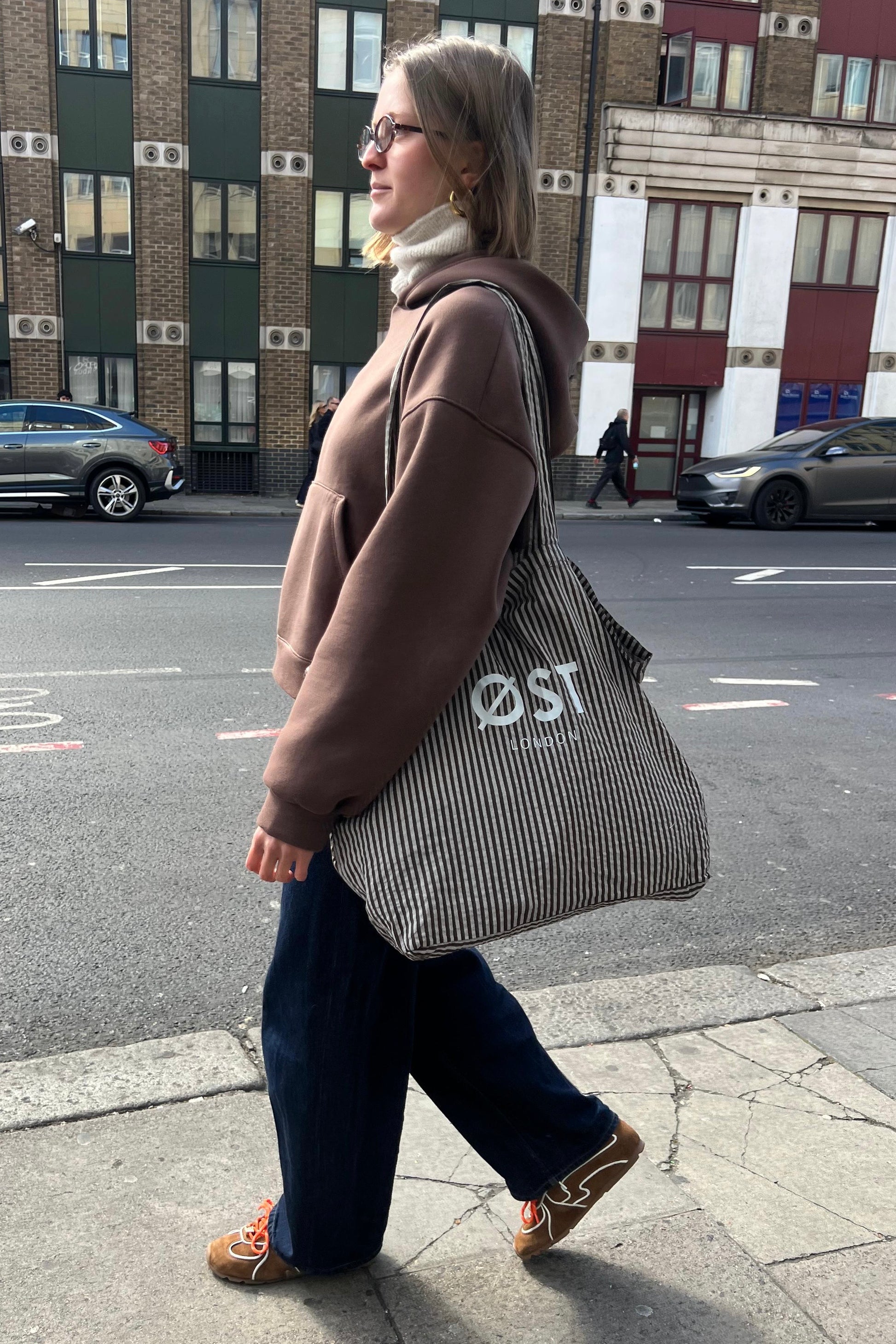 Striped Summer Bag -Chocolate - Øst London