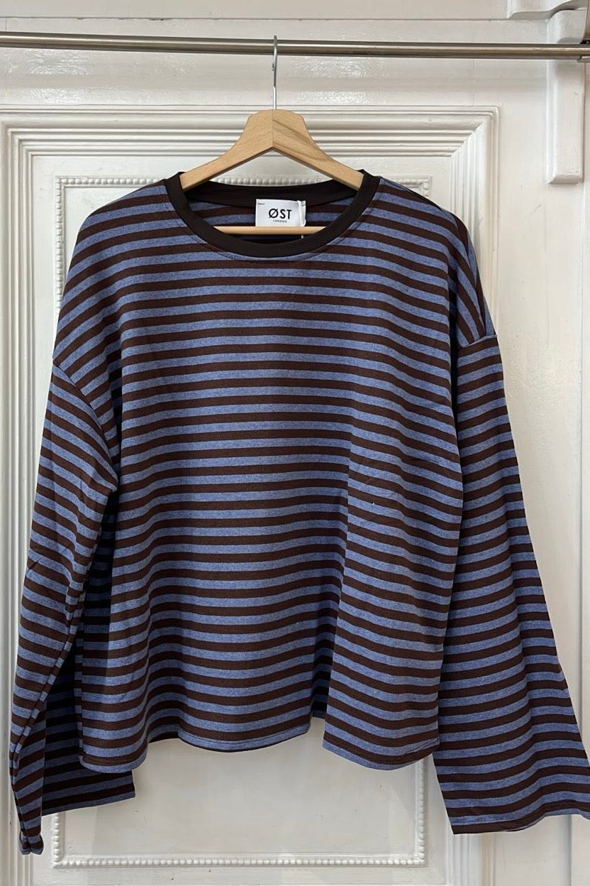 Anna Crewneck -Brown/Denim