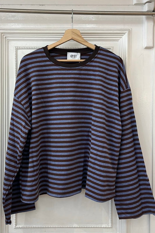 Anna Crewneck -Brown/Denim
