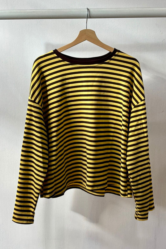 Anna Crewneck -Yellow/Brown