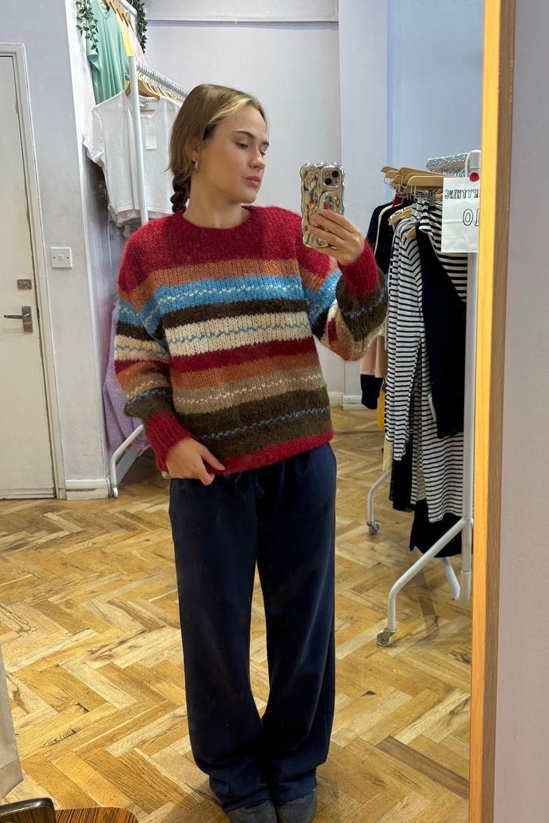 Grethe Crewneck Wool Jumper -Burgundy