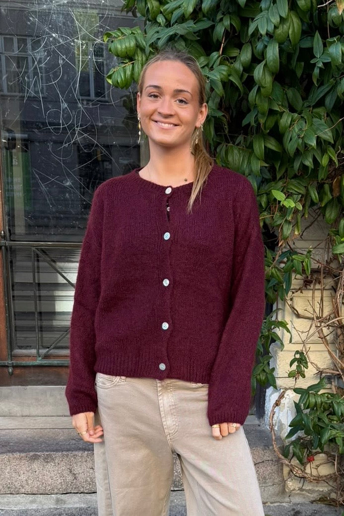 Josefine Mohair Cardigan -Dark Burgundy - Øst London
