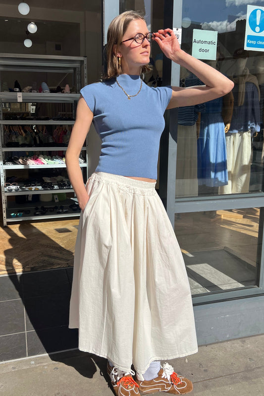 Malene Medi Skirt -Cream - Øst London