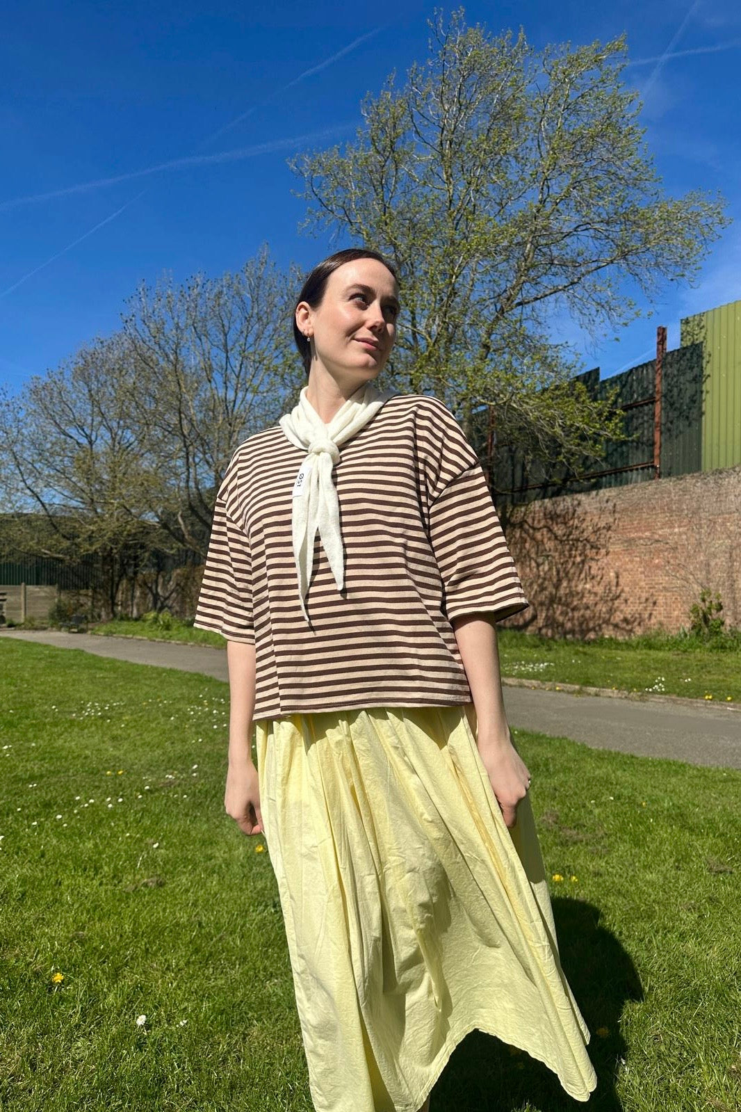 Dina Cashmere Triangle Scarf -Cream - Øst London