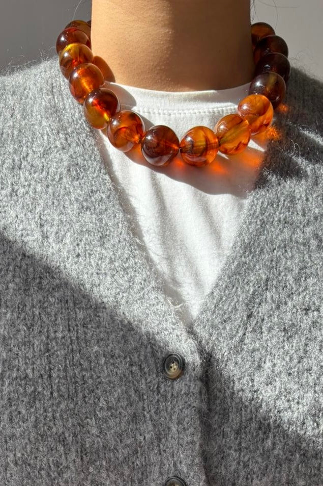 Filippa Statement Necklace -Brown
