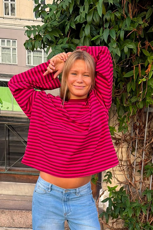 Anna Crewneck -Pink/Red