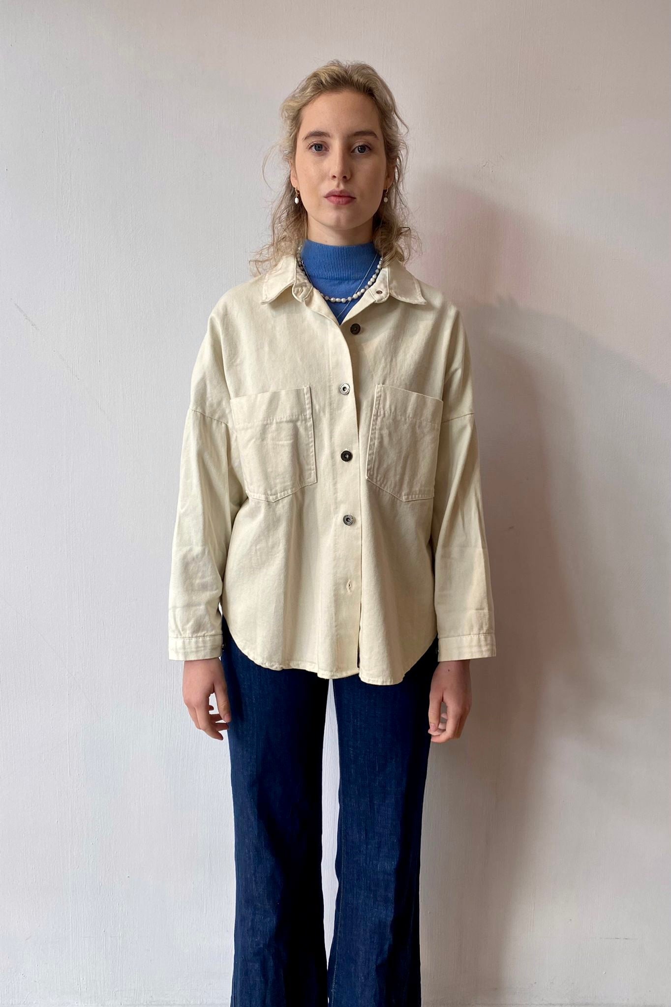 Dea Canvas Work Shirt -Cream