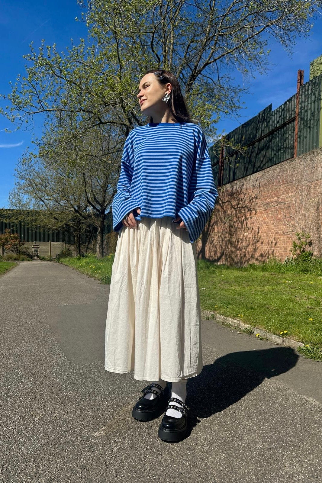 Anna Crewneck -Royal Blue/Light Blue - Øst London