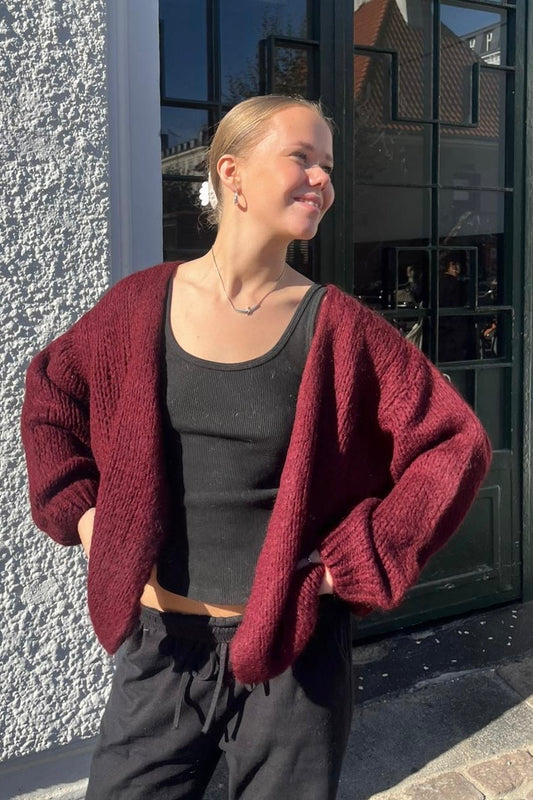 Smila Mohair Cardigan -Bordeaux