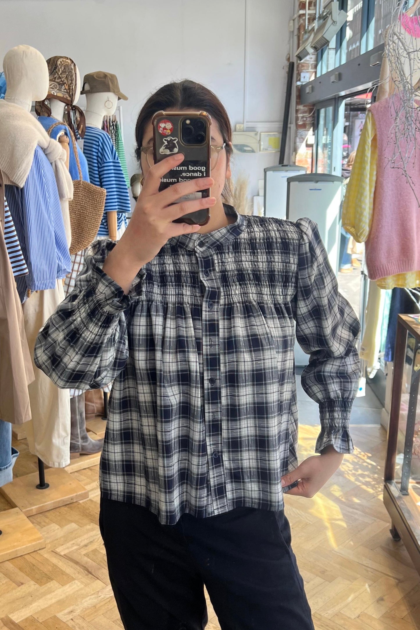 Klara Tartan Shirt -Navy - Øst London