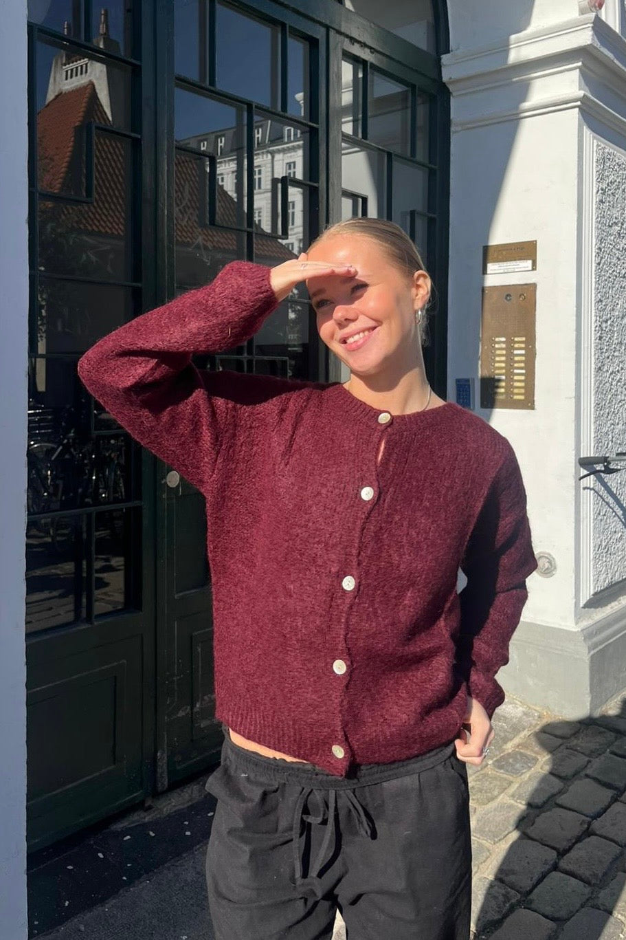 Josefine Mohair Cardigan -Bordeaux