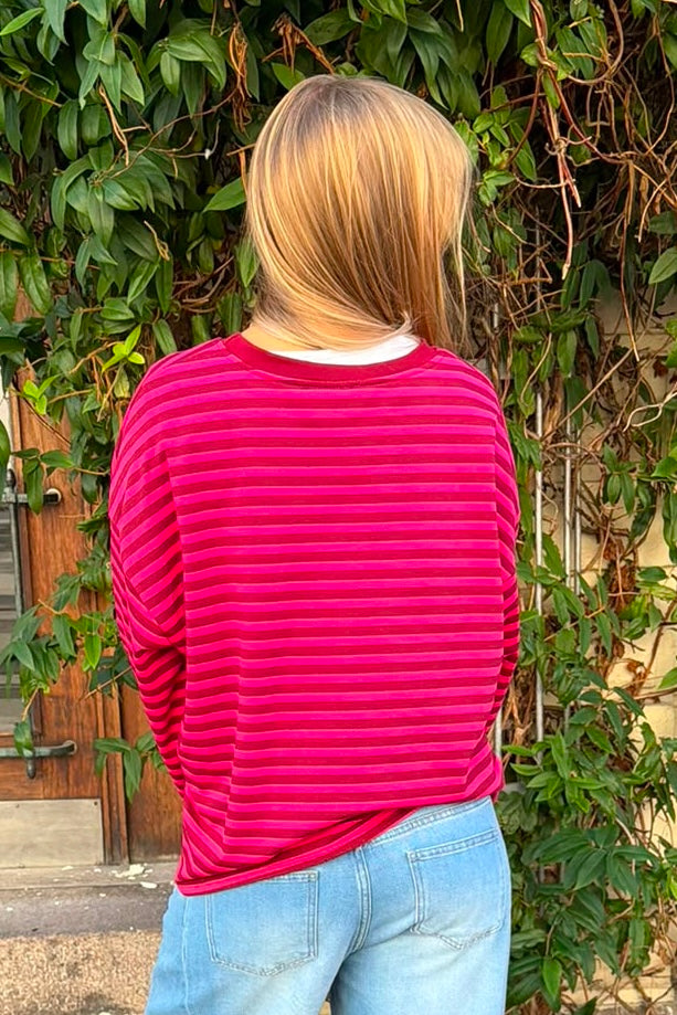 Anna Crewneck -Pink/Red