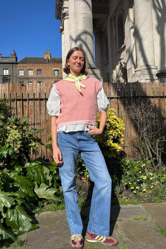 Alma Wool Vest -Peach/Pink - Øst London