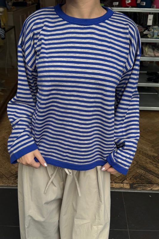Emilie Striped Jumper -Royal/Grey