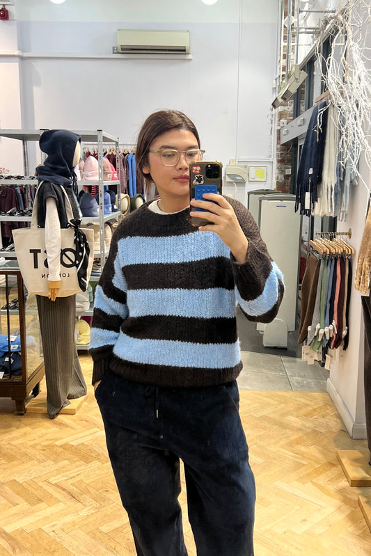 Cecilie Wool Jumper -Brown/Blue