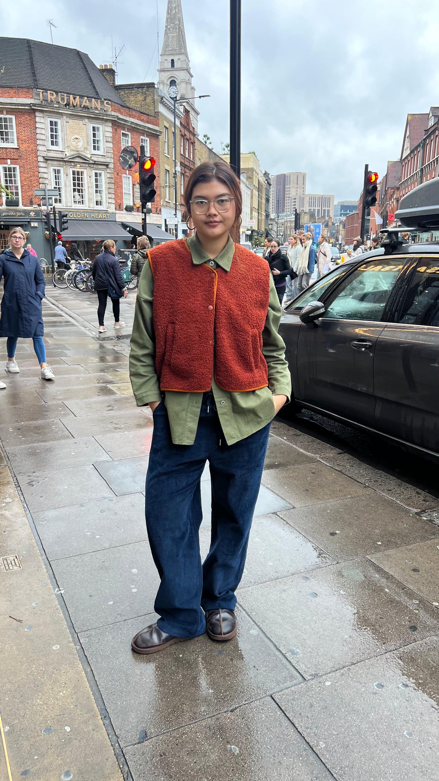 Dea White Canvas Work Shirt -Khaki - Øst London