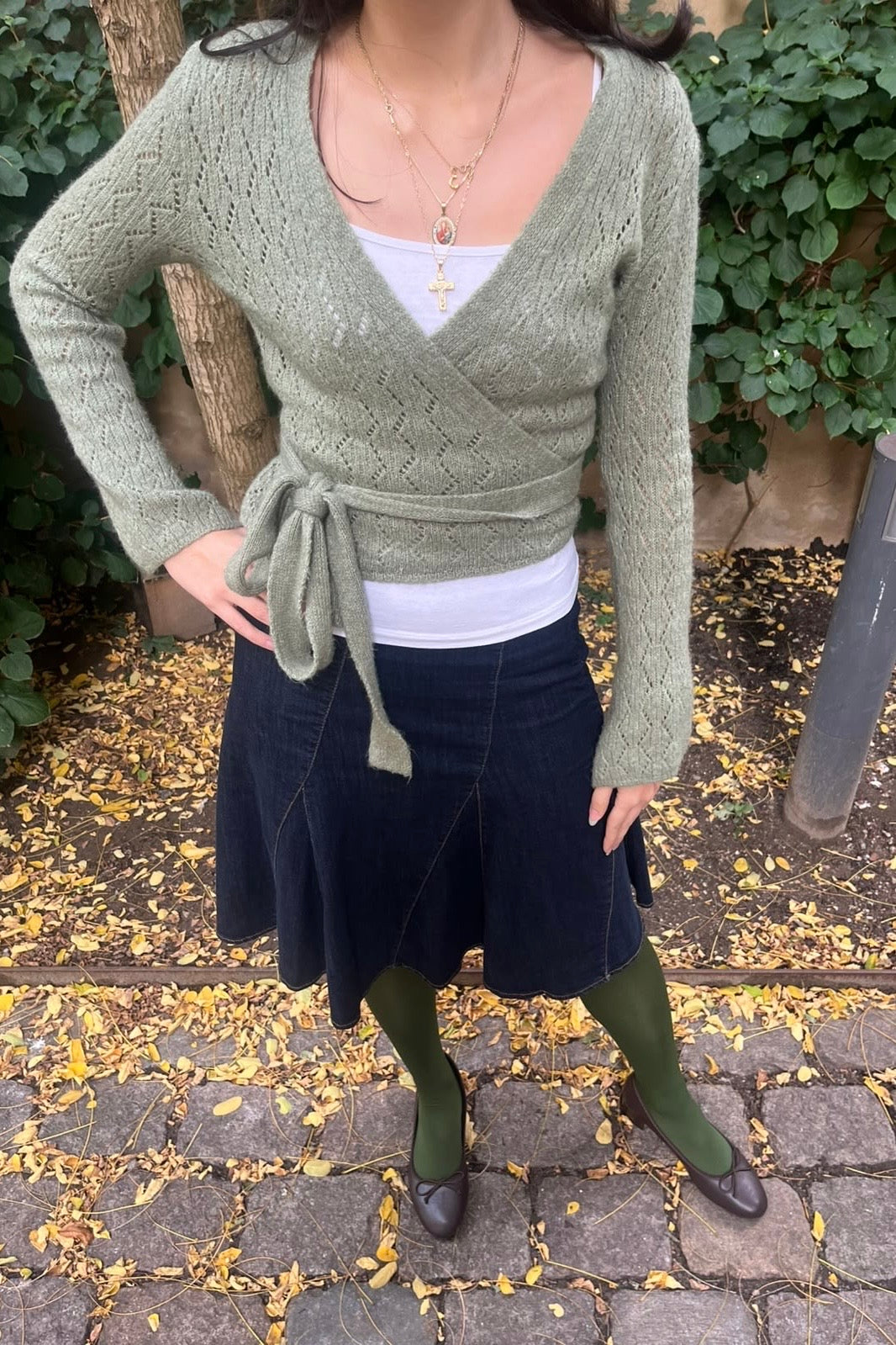Tove Wrap Jumper -Sage