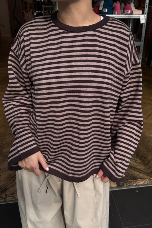 Emilie Striped Jumper -Brown/Coffee