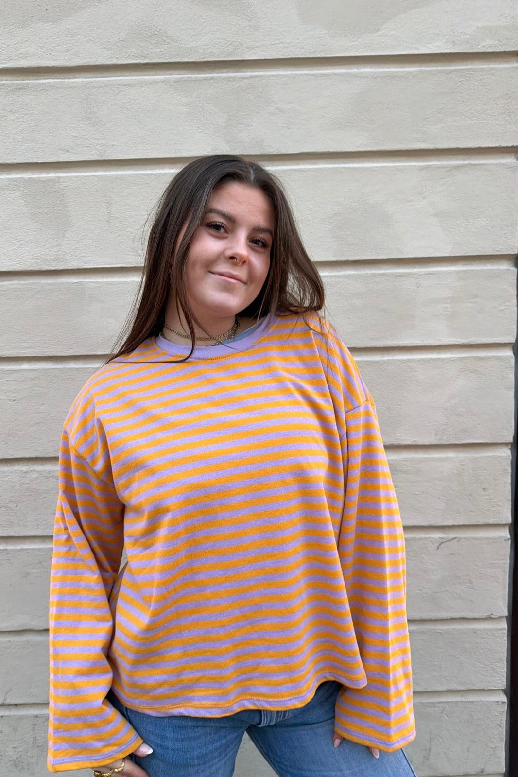 Anna Crewneck -Lilac/Yellow - Øst London