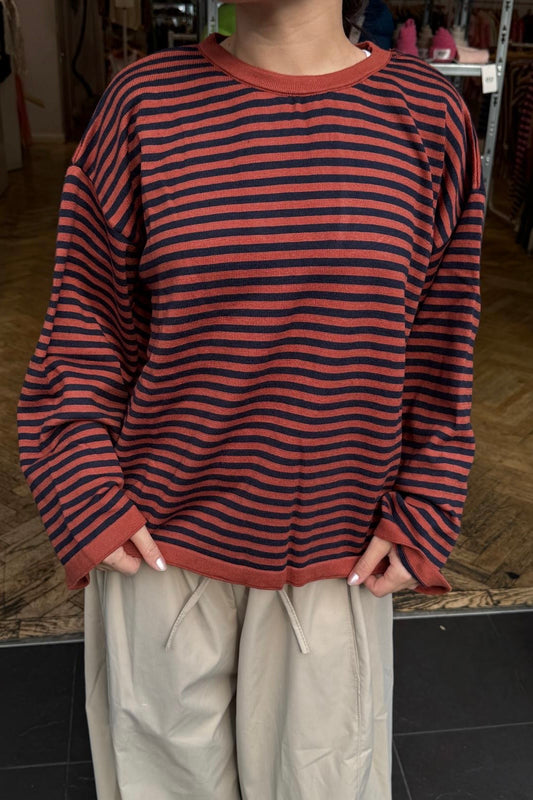 Emilie Striped Jumper -Rust/Brown