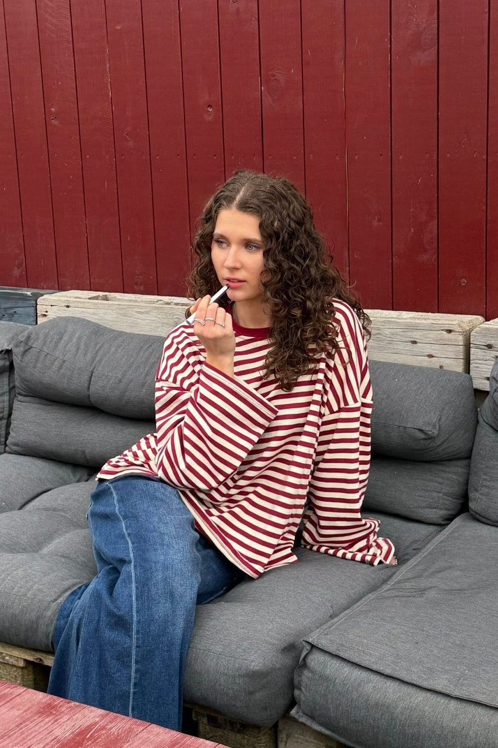 Anna Crewneck -Bordeaux - Øst London