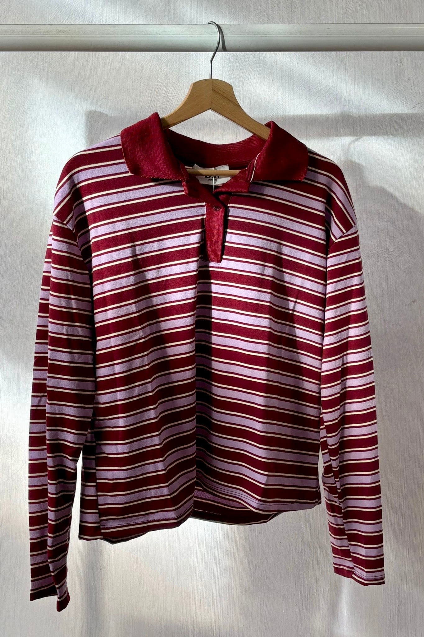 Ingrid Polo Shirt -Lilac/Bordeaux - Øst London