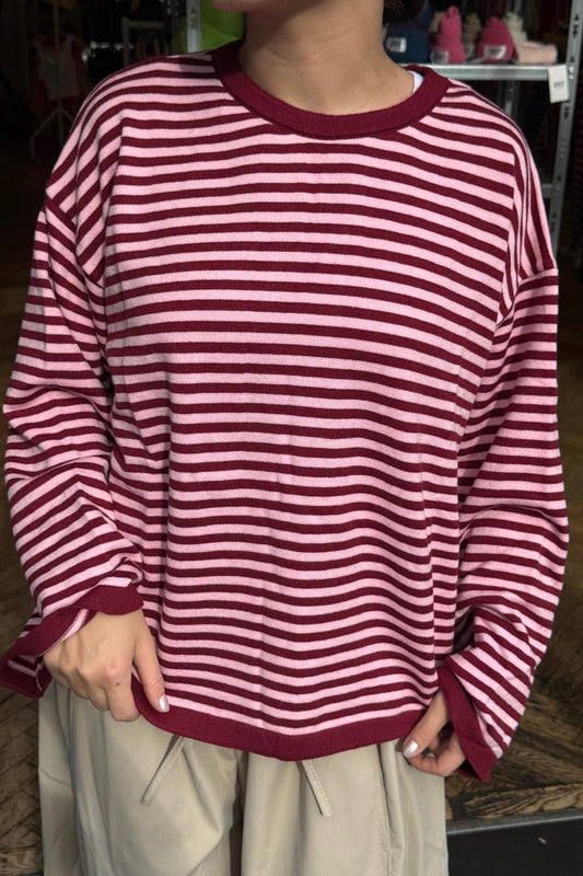 Emilie Striped Jumper -Red/Pink