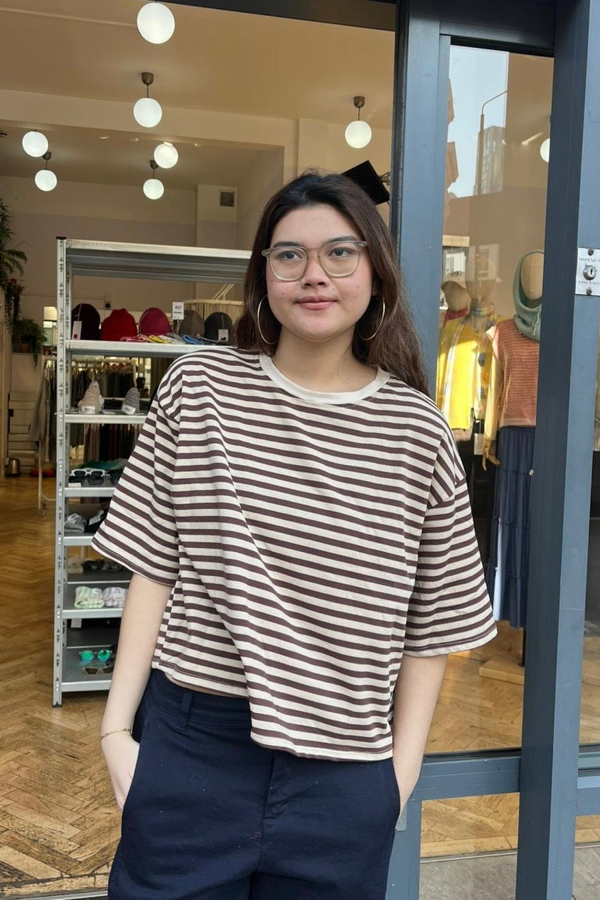 Else Stripes T-Shirt -Brown/Beige