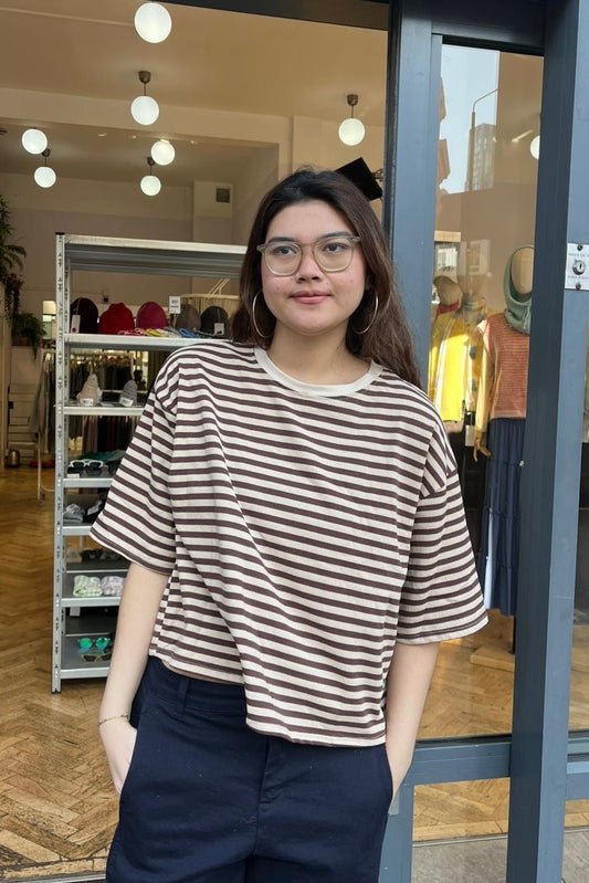 Else Stripes T-Shirt -Brown/Beige