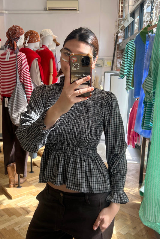 Leonora Smocked Blouse -Black - Øst London