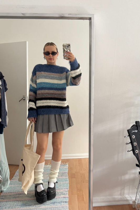 Grethe Crewneck Wool Jumper -Blue