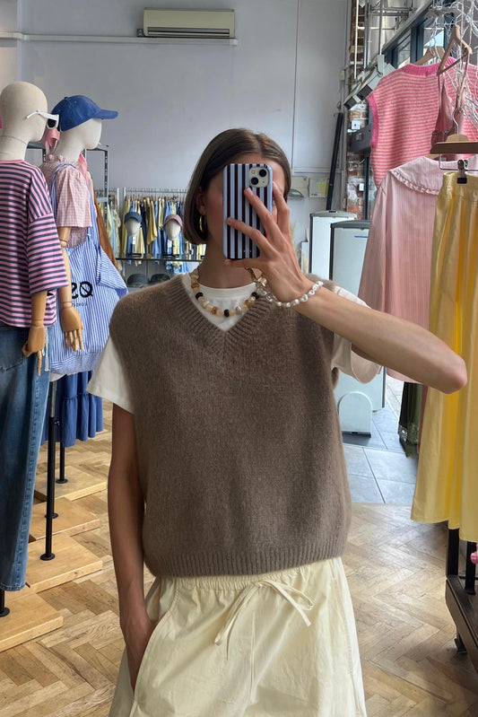 Tessa Mohair Vest -Taupe