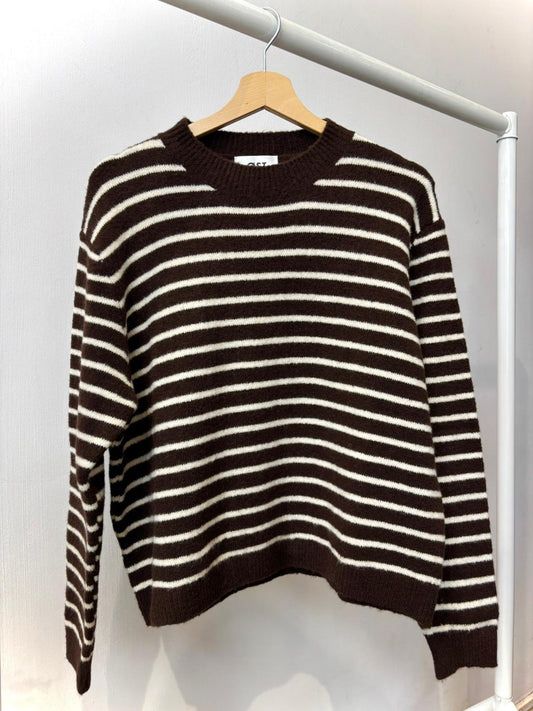 Anika Wool Jumper -Brown Strip