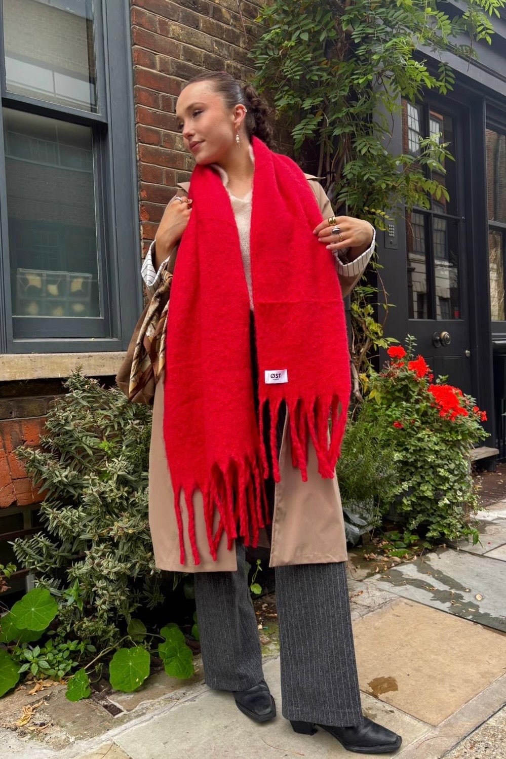 Pernille Oversized Scarf -Red