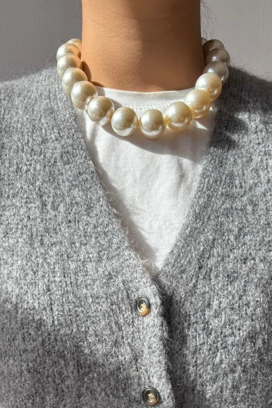 Filippa Statement Necklace -Pearl