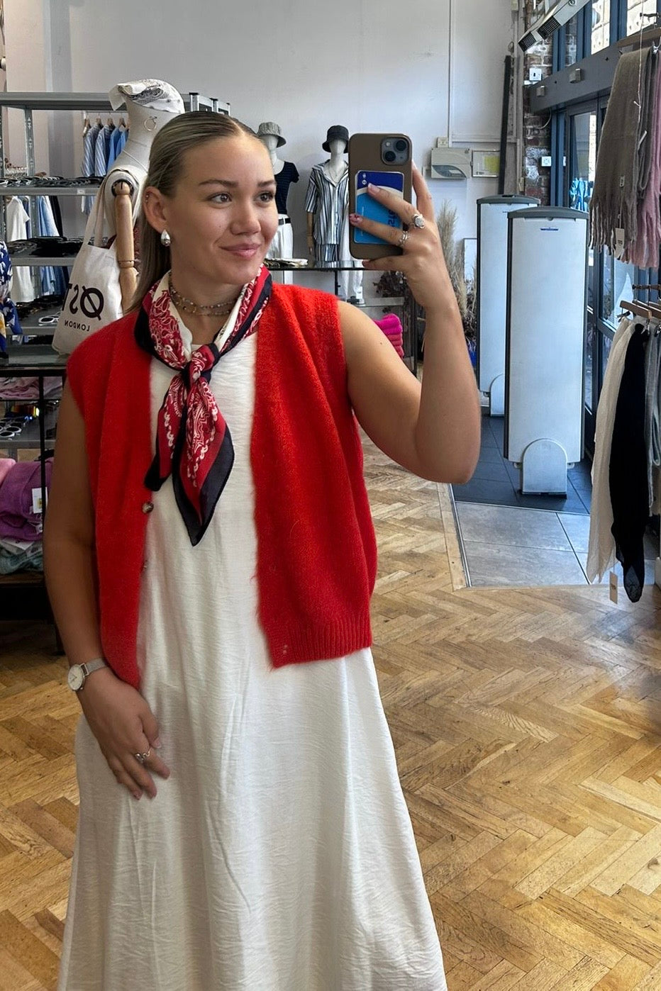 Erika Kid Mohair Vest -Red