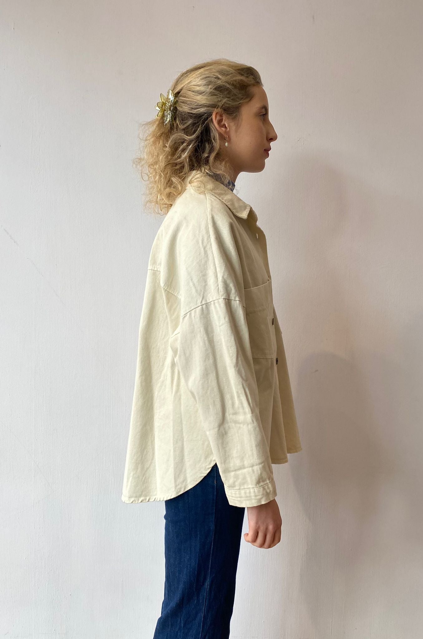 Dea Canvas Work Shirt -Cream