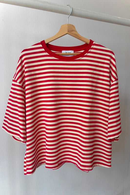 Else Striped T-Shirt -White/Red