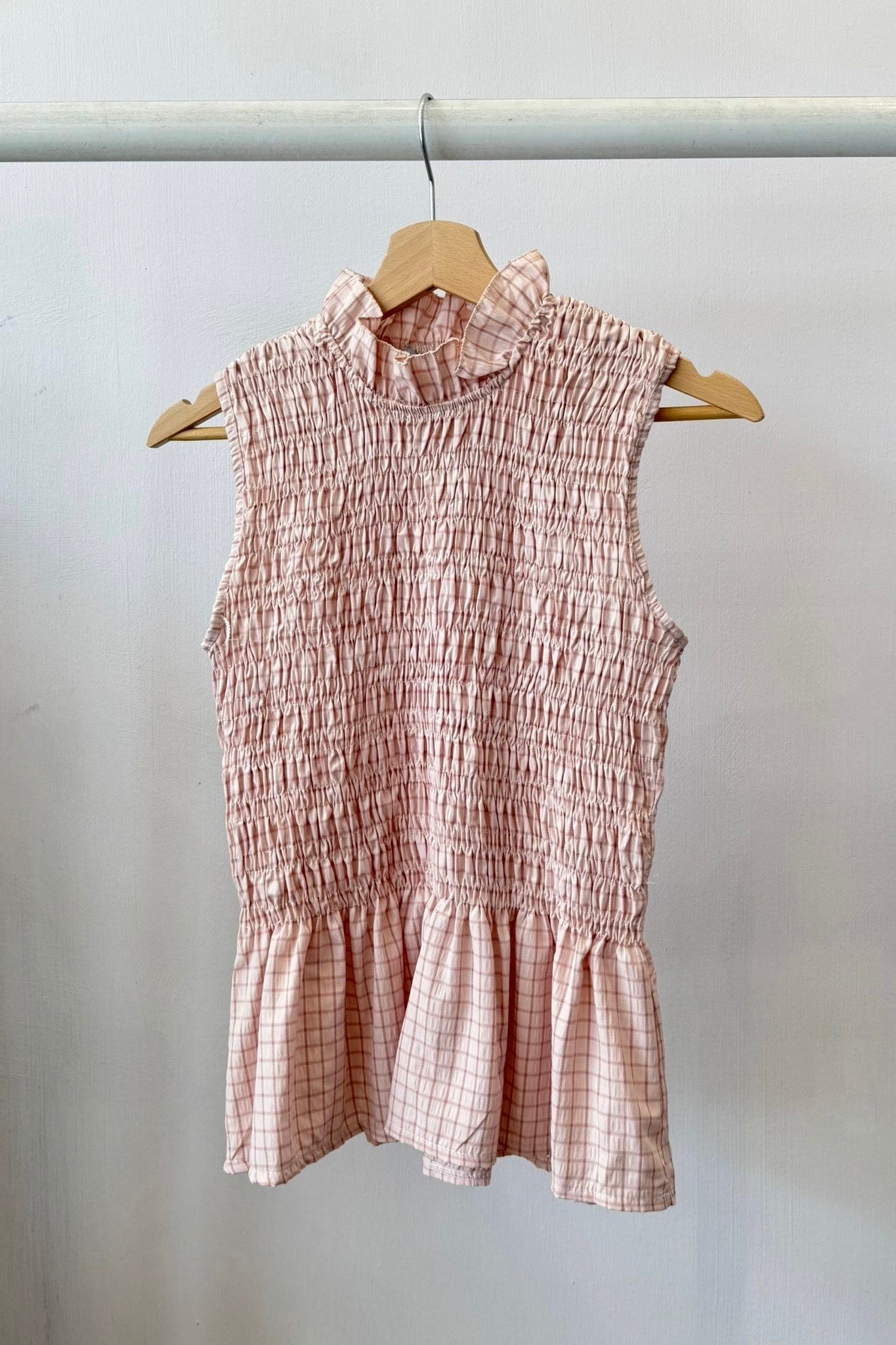 Leonora Smocked Blouse Sleeveless -Rosa