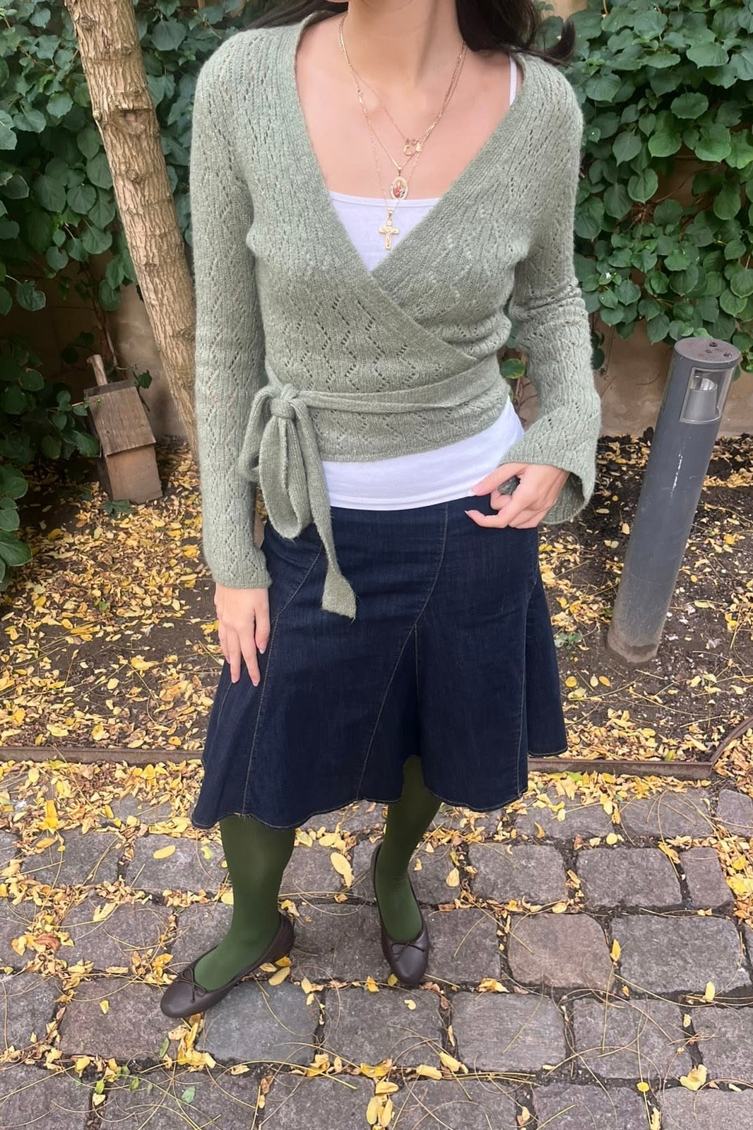 Tove Wrap Jumper -Sage