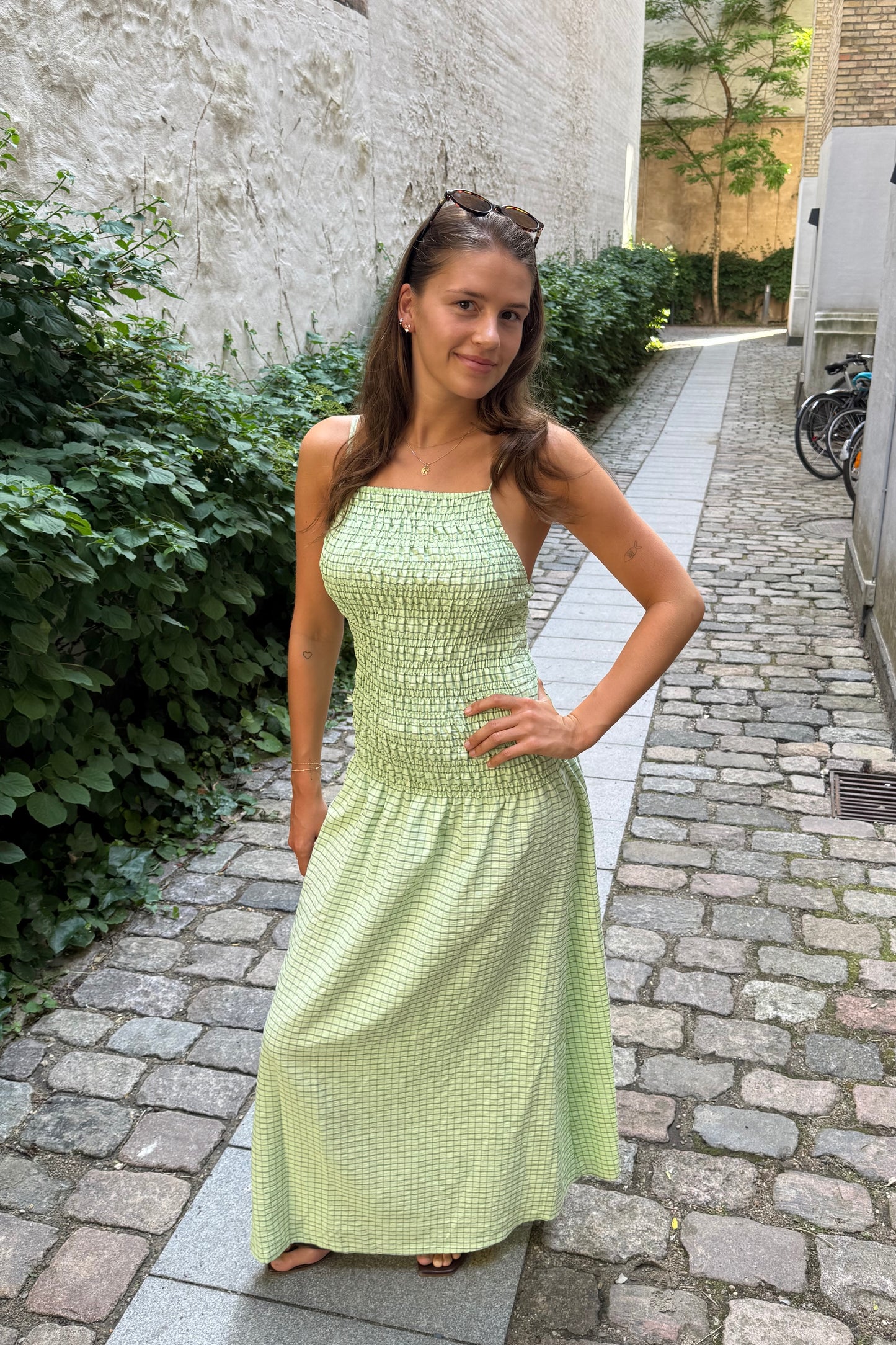 Leonora Smocked Strap Dress -Mint Green - Øst London
