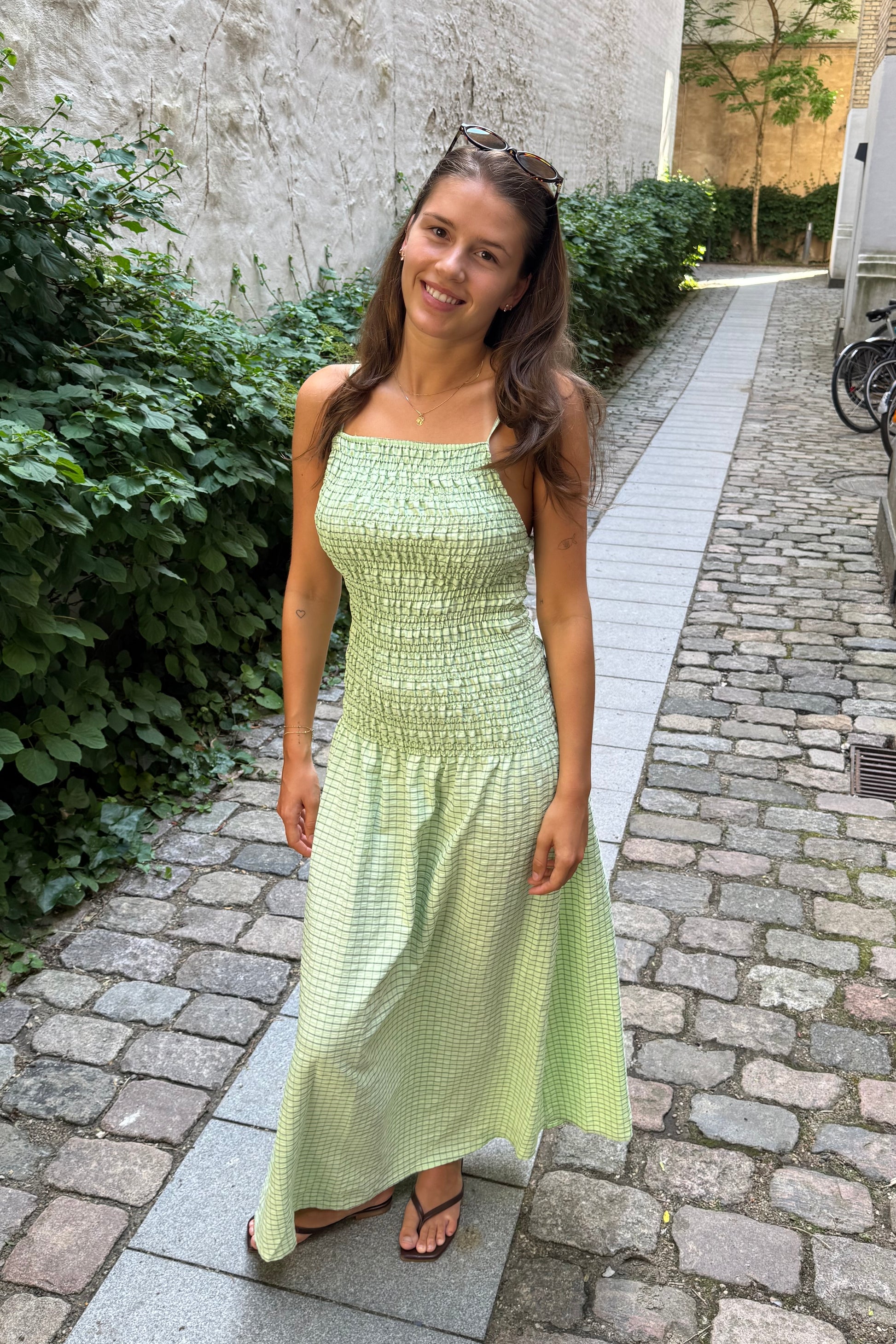 Leonora Smocked Strap Dress -Mint Green - Øst London
