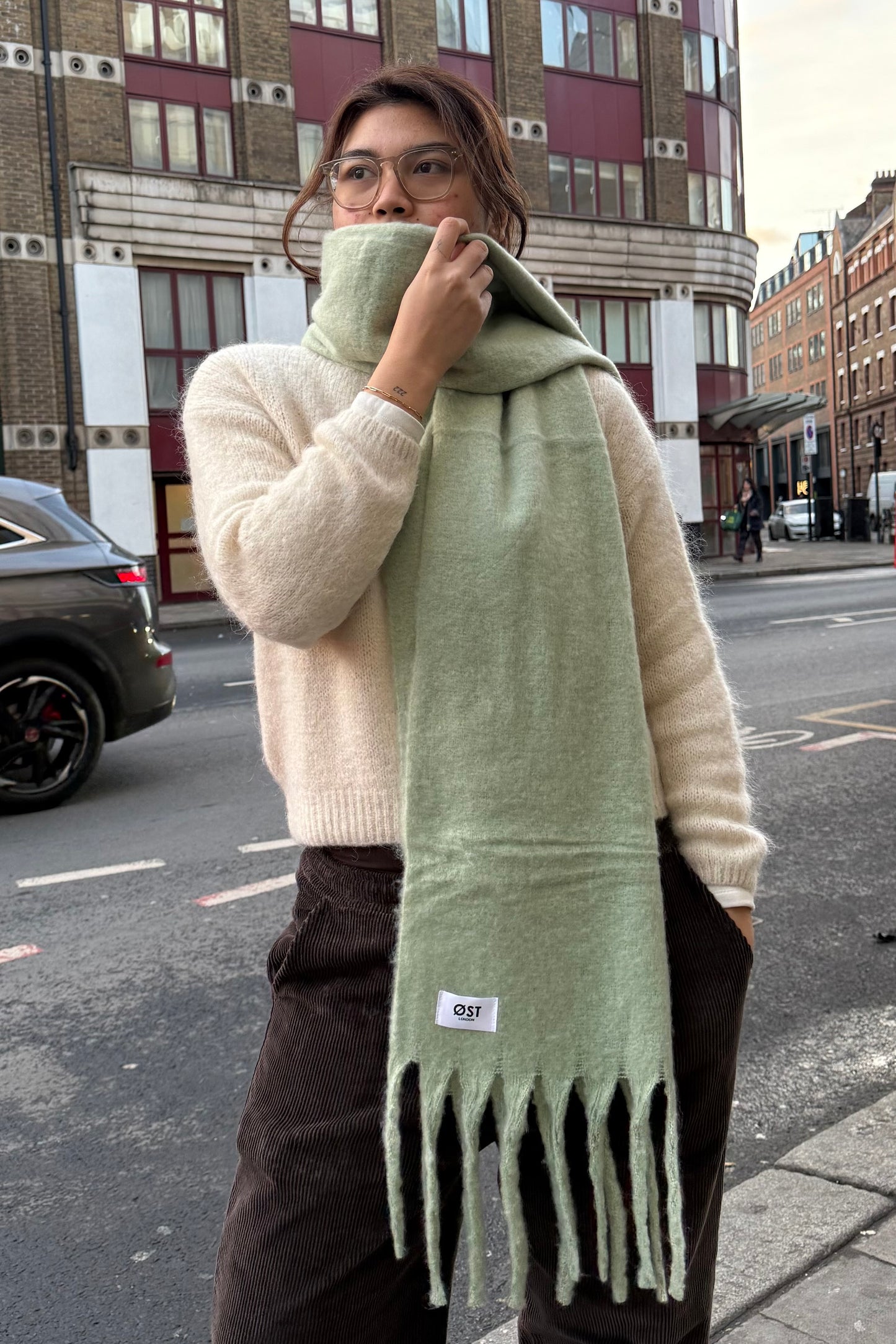 Pernille Oversized Scarf -Mint Green