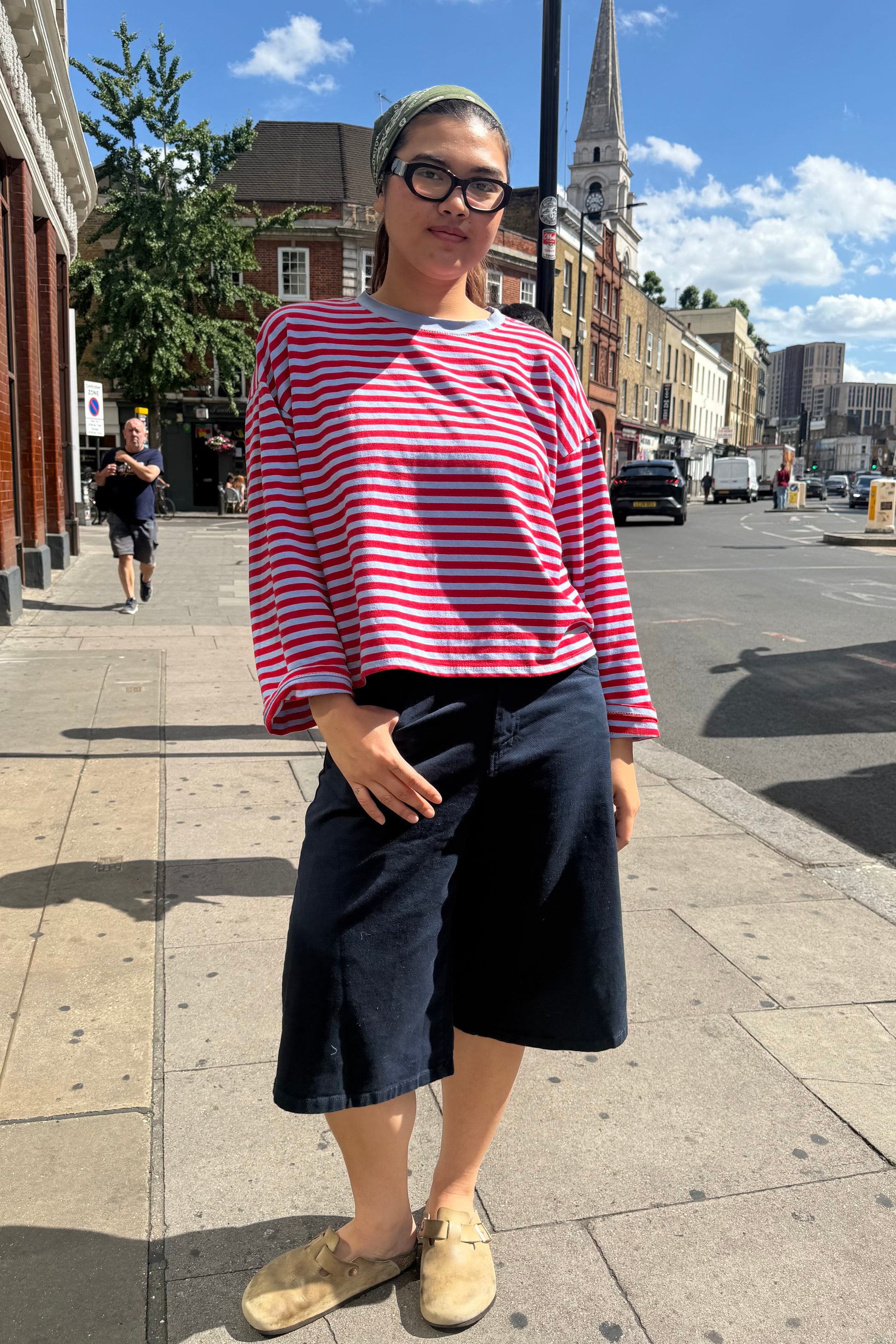 Anna Crewneck -Red/Blue - Øst London