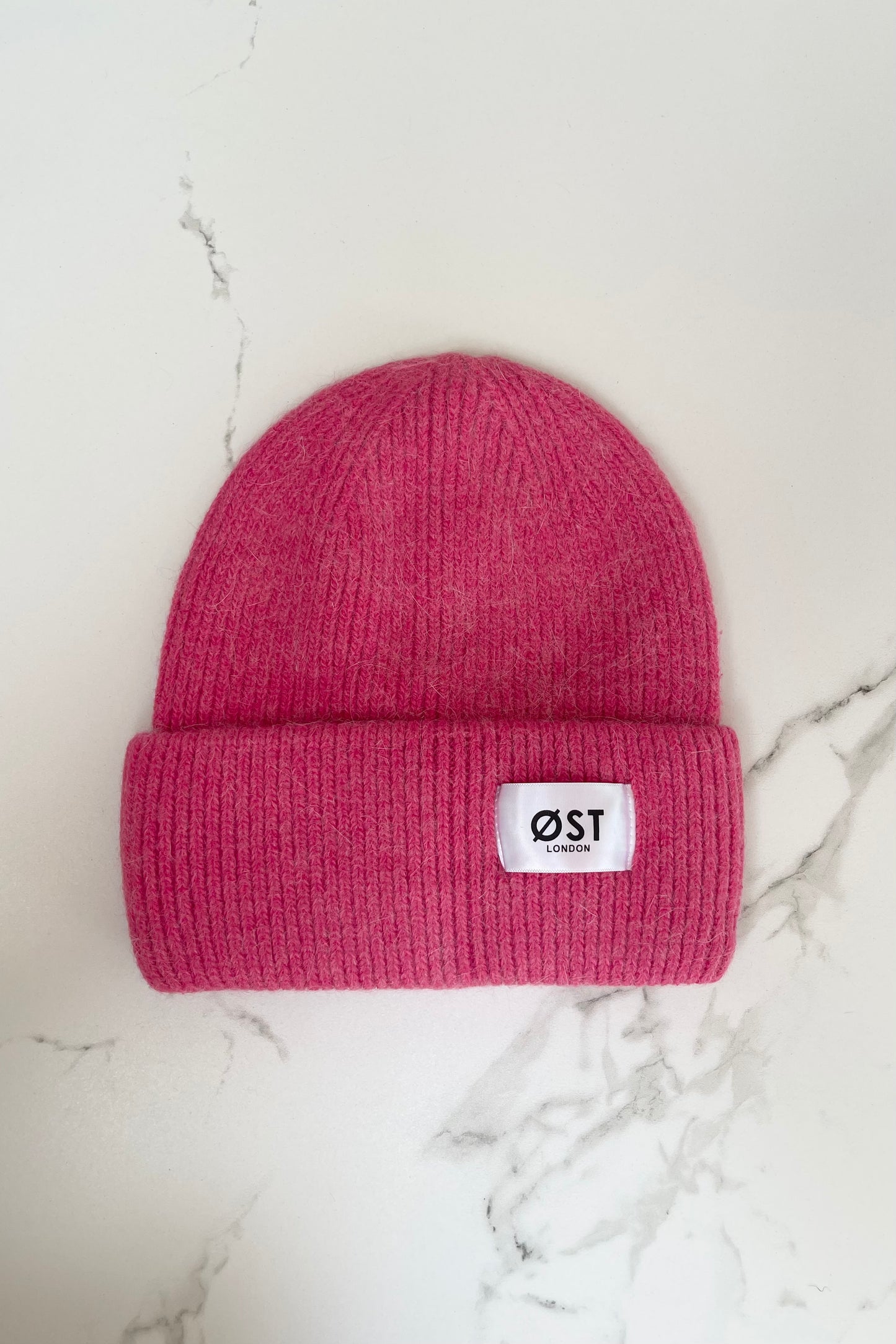 Fushia beanie angora warm hat