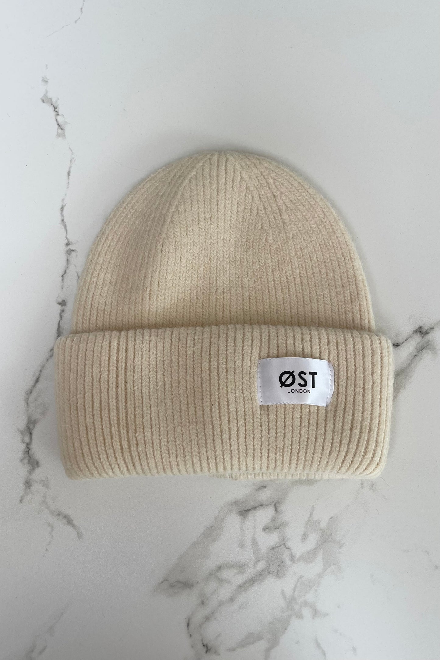 Cream Angora Beanie warm hat