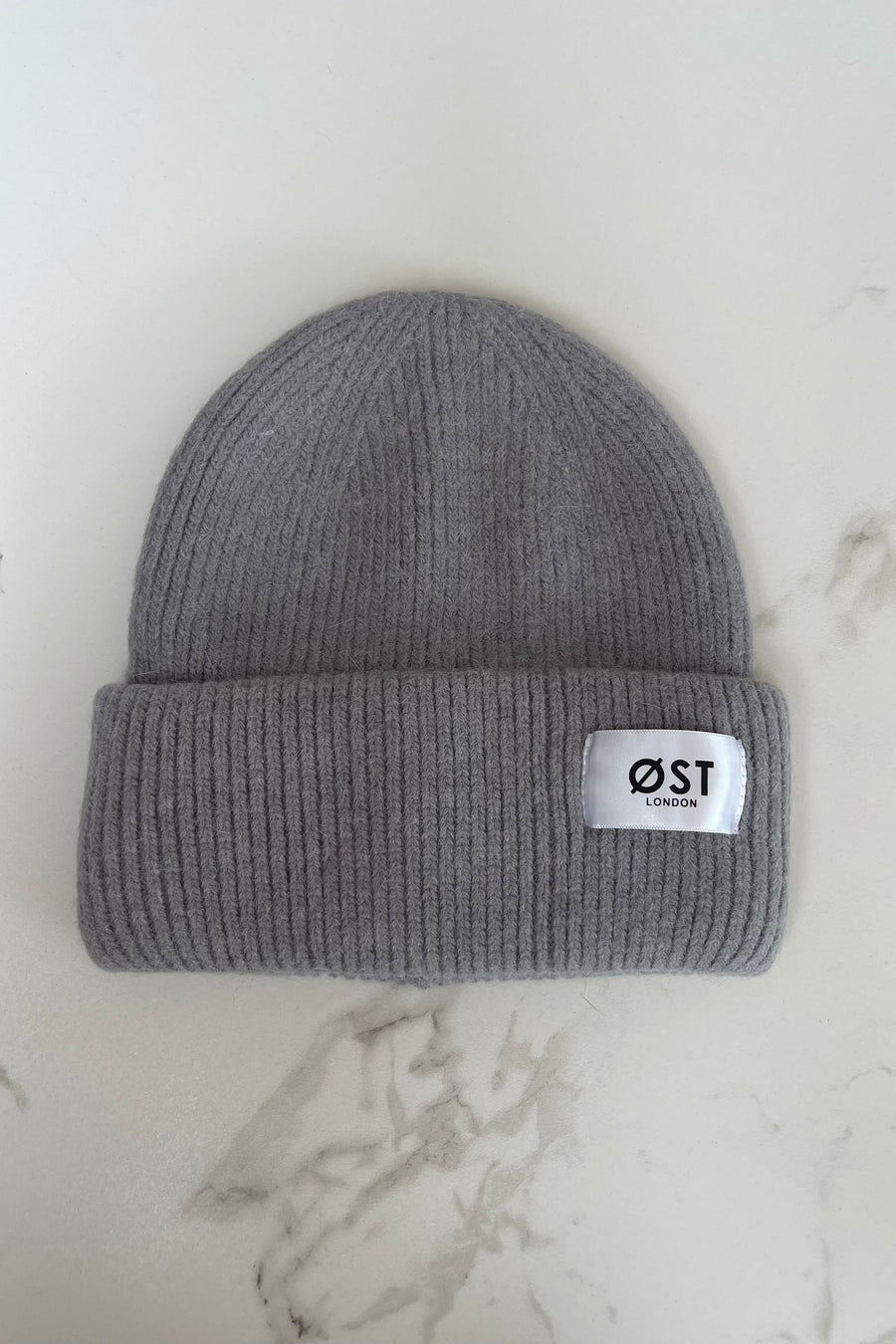 Grey Angora Beanie