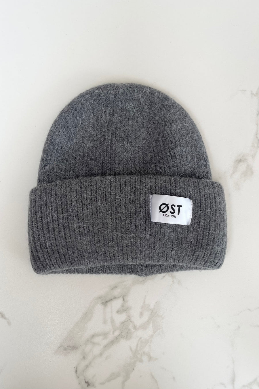 Dark Grey Angora Beanie