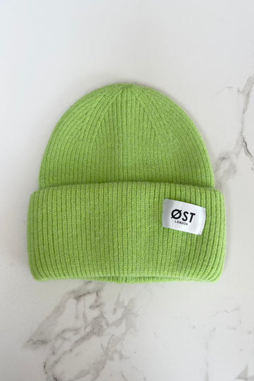 Lime Angora Beanie