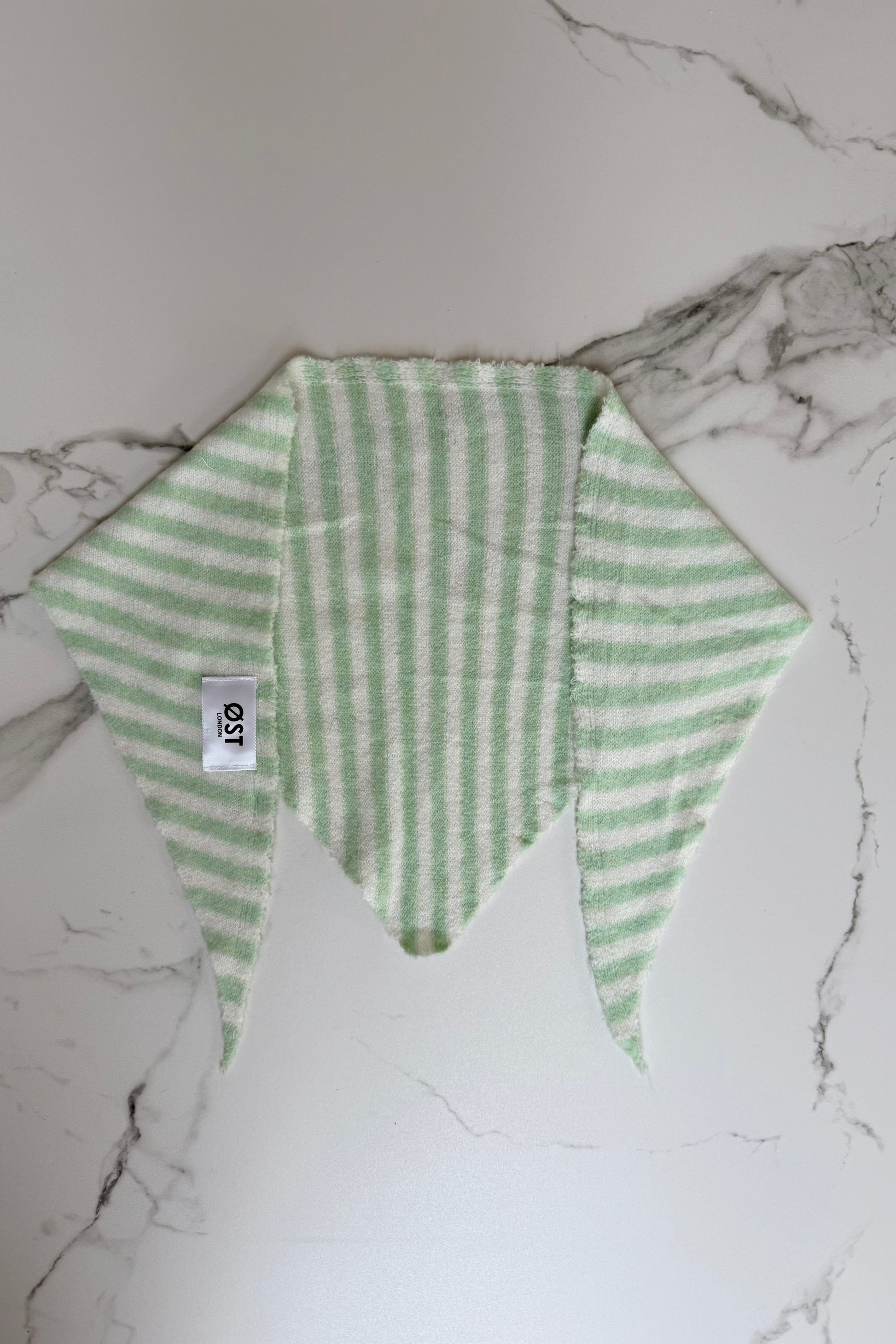 Mynte Triangle Scarf Striped -Green - Øst London